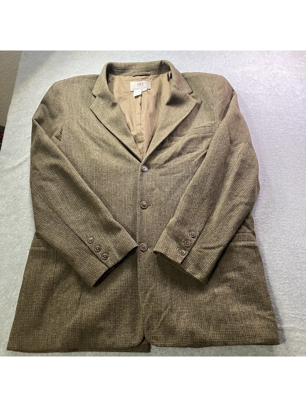 The Territory Ahead Sport Coat Mens 42L Brown Wool Basketweave Tweed Blazer Hunt